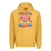 Mustard kiss your brain Premium Hoodie - MaliasSmallBusiness