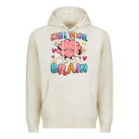 Oatmeal Heather kiss your brain Premium Hoodie - MaliasSmallBusiness