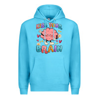 Ocean Blue kiss your brain Premium Hoodie - MaliasSmallBusiness