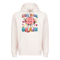 Pale Pink kiss your brain Premium Hoodie - MaliasSmallBusiness