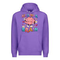 Purple kiss your brain Premium Hoodie - MaliasSmallBusiness
