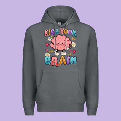 Kiss Your Brain Premium Hoodie Designed By Maliassmallbusiness