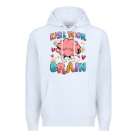 White kiss your brain Premium Hoodie - MaliasSmallBusiness