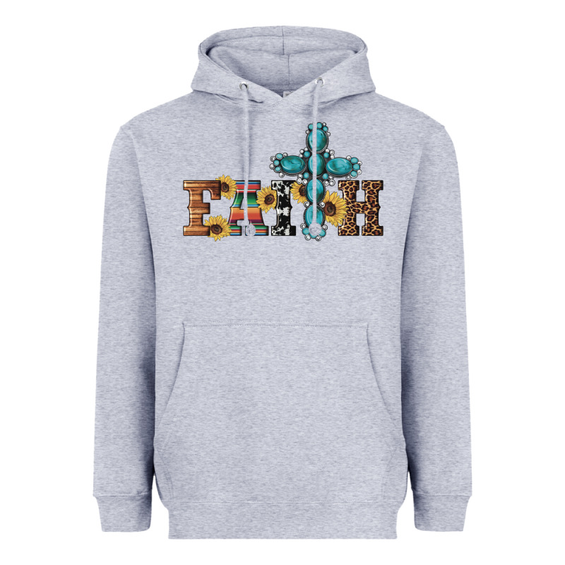Western Gemstone Cross Faith Heavyweight Hoodie by Artiststas | Teevron