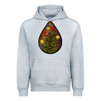Heather Grey christmas  teardrop Urban Hoodie - BundleAndBundleShop