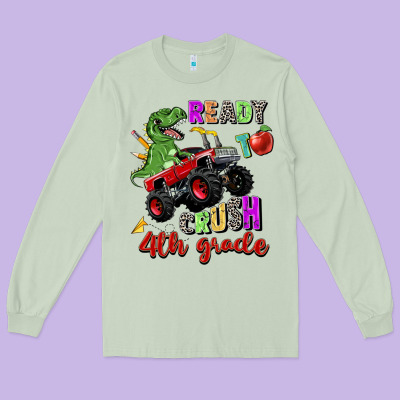 Ready To Crush 4th Grade Long Sleeve Tee Designed By Zillion Design Studio