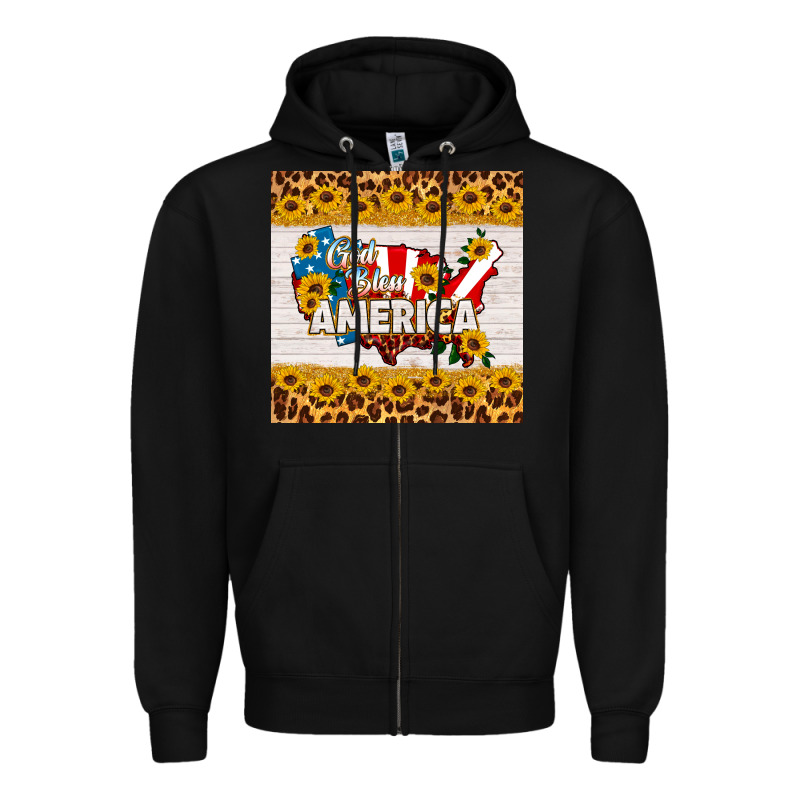 God Bless America Square Coaster Zipper Hoodie by HRA Design Shop | Teevron