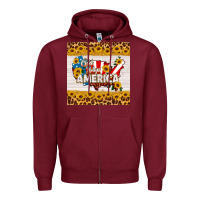 Burgundy god bless america square coaster Zipper Hoodie - HRA Design Shop