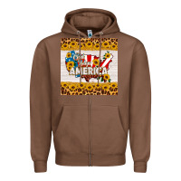 Chestnut god bless america square coaster Zipper Hoodie - HRA Design Shop
