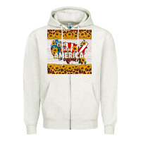 Oatmeal Heather god bless america square coaster Zipper Hoodie - HRA Design Shop