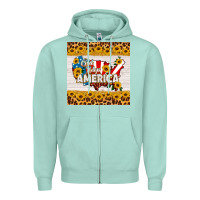 Seafoam god bless america square coaster Zipper Hoodie - HRA Design Shop