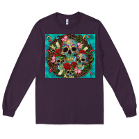 Plum sugar skulls tumbler 3 Long Sleeve Tee - CTS Tumbler Store