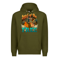 Army Green land of the free Premium Hoodie - NancyCooperArtShop