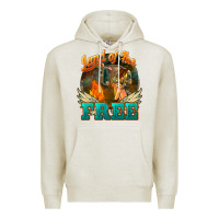Oatmeal Heather land of the free Premium Hoodie - NancyCooperArtShop