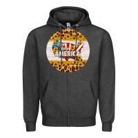 Charcoal Heather god bless america round coaster Zipper Hoodie - HRA Design Shop
