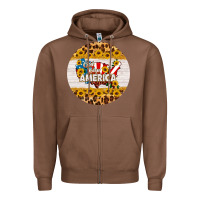 Chestnut god bless america round coaster Zipper Hoodie - HRA Design Shop