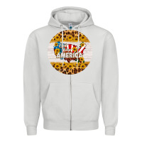 Dove Grey god bless america round coaster Zipper Hoodie - HRA Design Shop