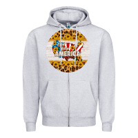 Heather Grey god bless america round coaster Zipper Hoodie - HRA Design Shop