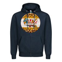 Navy god bless america round coaster Zipper Hoodie - HRA Design Shop