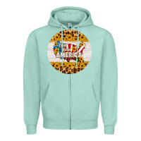 Seafoam god bless america round coaster Zipper Hoodie - HRA Design Shop