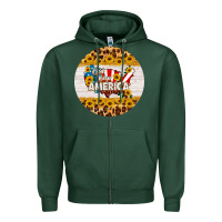 Sports Green god bless america round coaster Zipper Hoodie - HRA Design Shop