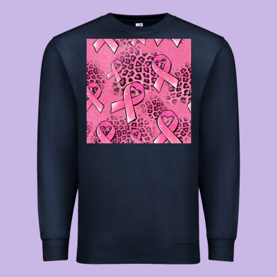 Breast Cancer Seamless Pattern Premium Sweatshirt Designed By Jasminsmagicworld