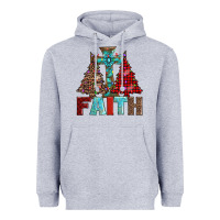 Heather Grey cross and christmas trees Heavyweight Hoodie - AdoDesignShop