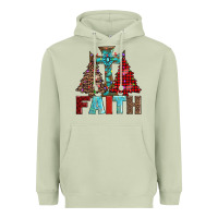 Matcha cross and christmas trees Heavyweight Hoodie - AdoDesignShop