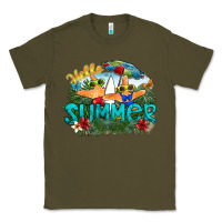 Army Green hello summer Classic Tee - SublimationCraftShop