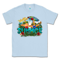 Dusty Blue hello summer Classic Tee - SublimationCraftShop