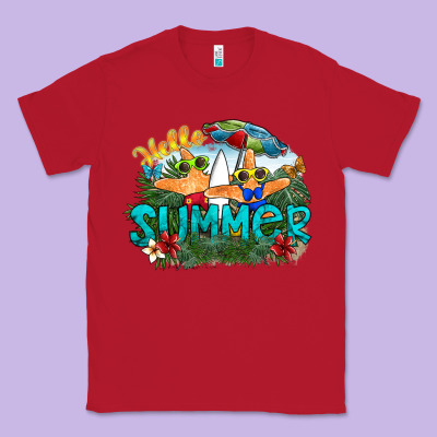 Hello Summer Classic Tee Designed By Sublimationcraftshop