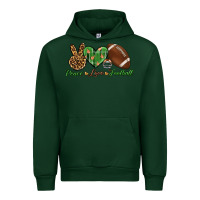 Forest Green peace love football Urban Hoodie - BundleAndBundleShop