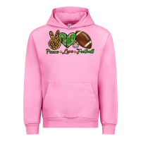 Fuchsia Pink peace love football Urban Hoodie - BundleAndBundleShop