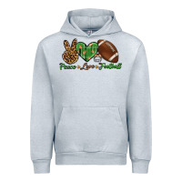 Heather Grey peace love football Urban Hoodie - BundleAndBundleShop