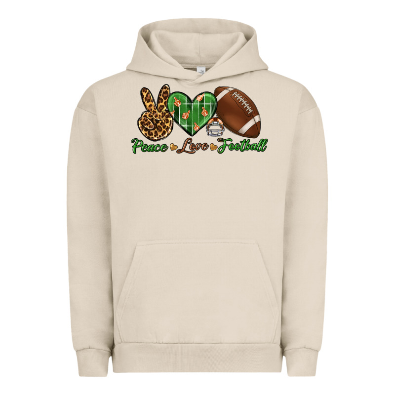 Peace Love Football Urban Hoodie by BundleAndBundleShop | Teevron