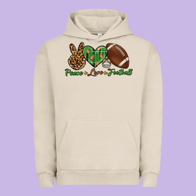 Peace Love Football Urban Hoodie Designed By Bundleandbundleshop