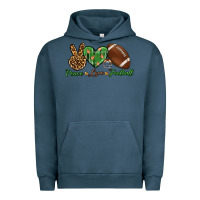 Pigment Midnight Navy peace love football Urban Hoodie - BundleAndBundleShop