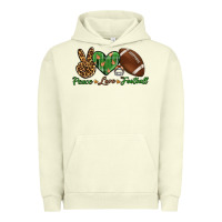 Pigment Pistachio peace love football Urban Hoodie - BundleAndBundleShop