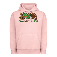 Pigment Salmon peace love football Urban Hoodie - BundleAndBundleShop