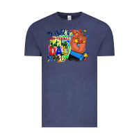 Vintage Denim my child is non verbal but his dad aint afro hand Vintage Tee - RanaPortraitStore