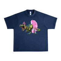 Navy Balerina T-Rex Dinosaur With Tutu Urban Heavy Tee - RanaPortraitStore