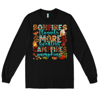 Black bonfires flannels smores Long Sleeve Tee - AdoDesignShop
