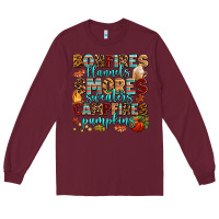 Burgundy bonfires flannels smores Long Sleeve Tee - AdoDesignShop