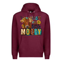 Burgundy just a little moody with cow Premium Hoodie - NancyCooperArtShop