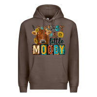 Coffee just a little moody with cow Premium Hoodie - NancyCooperArtShop