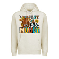 Oatmeal Heather just a little moody with cow Premium Hoodie - NancyCooperArtShop