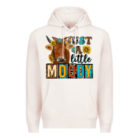 Pale Pink just a little moody with cow Premium Hoodie - NancyCooperArtShop