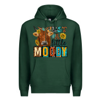 Sports Green just a little moody with cow Premium Hoodie - NancyCooperArtShop