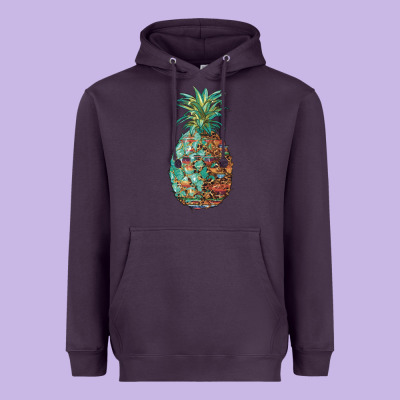 Pineapple Leopar Turquoise Serape Summer Heavyweight Hoodie Designed By Artiststas