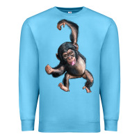 Ocean Blue baby chimpanzee Premium Sweatshirt - LillyAllenDesigns